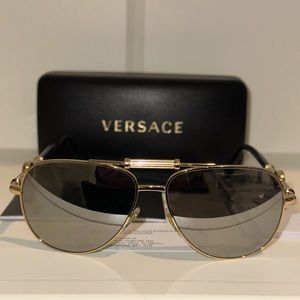 Versace polarized aviator sunglasses-polar gray mirror